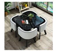 KG7HQRP 5 pezzi moderno vintage casa tavolo sedia combinazione semplice reception tempo libero pelle ufficio salotto (colore: bianco)