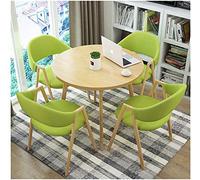 KG7HQRP 80 cm tavolo da pranzo set 5 pezzi design moderno 1 tavolo 4 sedie retrò lounge sedia caffetteria hotel dessert negozio ufficio (colore: rosso) (verde)