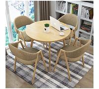 KG7HQRP 80 cm tavolo da pranzo set 5 pezzi design moderno 1 tavolo 4 sedie retrò lounge sedia caffetteria hotel dessert negozio ufficio (colore: rosso) (kaki)