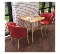 KG7HQRP Balcone tempo libero tavolo e sedia set ufficio negoziazione 60 cm tavolo in legno nordico minimalista all'aperto terrazza giardino (colore: verde) (giallo)