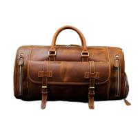 KG7HQRP Borse per uomo borsone da viaggio in pelle borse da viaggio a tracolla per laptop vera pelle di mucca borse da viaggio (colore: marrone taglia: taglia unica), Marrone, Taglia unica