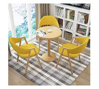 KG7HQRP Casa Soggiorno Tavoli e Sedie Creative Lounge Chair Cucina Tavolo da Pranzo e Sedia Set Semplice 1 Tavolo 3 Sedie (colore: Marrone) (Giallo)