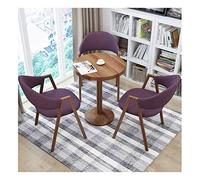 KG7HQRP Casa Soggiorno Tavoli e Sedie Creative Lounge Chair Cucina Tavolo da Pranzo e Sedia Set Semplice 1 Tavolo 3 Sedie (colore: Marrone) (Viola)