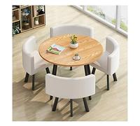 KG7HQRP Casa tavolo rotondo e sedia combinazione soggiorno cucina tavolo da pranzo e sedia set 4 balcone bar semplice ufficio reception (colore: stile F) (stile G)