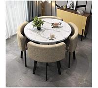 KG7HQRP Combinazione di tavolino e sedia da balcone soggiorno tavolo da pranzo tavolo e sedie in marmo tavolo quattro sedie (colore: blu Dimensioni: tavolo quadrato) (tavolo rotondo color crema)