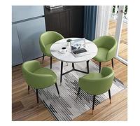 KG7HQRP Combinazione di tavolo da pranzo e sedie set di mobili moderni 1 tavolo 4 sedie biblioteca camera da letto hotel ufficio negozio di dessert tavolo rotondo (colore: blu Dimensioni: 90 cm