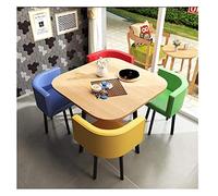 KG7HQRP Combinazione semplice reception tempo libero 5 pezzi moderno rotondo vintage divano in pelle caffè sedile ufficio salotto (colore: 2 colori) (4)