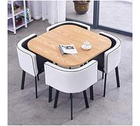 KG7HQRP Combinazione tavolo da pranzo e sedia per la casa, sala ricevimenti aziendali, sala riunioni, salotto, caffè, hotel, biblioteca, panetteria (colore: bianco blu) (bianco nero)