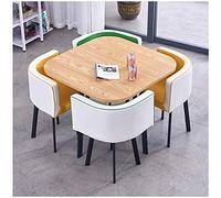 KG7HQRP Combinazione tavolo da pranzo e sedia per la casa, sala ricevimenti aziendali, sala riunioni, salotto, caffè, hotel, biblioteca, panetteria (colore: bianco blu) (bianco giallo)
