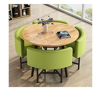KG7HQRP Combinazione tavolo e sedia per hotel, caffetteria, tè al latte, sala reception, tavolo rotondo 80 cm, set 1 tavolo e 4 sedie (colore: combinazione due) (combinazione quattro)