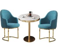 KG7HQRP Combinazione tavolo e sedia sala ricevimenti tavolo negoziazione negozio di abbigliamento bar ristorante salone di bellezza ufficio di lusso caffetteria (colore: tavolo 60 cm + 3 sedie) (70 cm