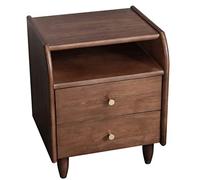 KG7HQRP Comodino con 2 cassetti - Comodino in legno massello, comodino, cassettiera per casa, camera da letto, accessori per ufficio, maniglia in rame puro (colore: D) (C)