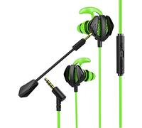 KG7HQRP Cuffie in-ear da gioco, con controlli in-line, leggere, con cavo, per giochi portatili, G6, nero, verde, G6, nero, rosso, G6, nero, verde