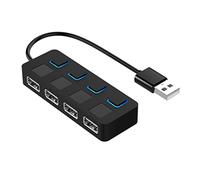KG7HQRP Espansore multiplo hub multiplo uso hub di alimentazione hub con interruttore computer (colore: nero Dimensioni: taglia unica) (nero taglia unica)