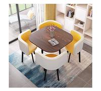KG7HQRP Lijiubadeng combinazione tavolino e sedia negoziazione aziendale moderno minimalista piccolo tavolo quadrato riunione negoziazione (colore: bianco+giallo stile due)