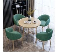 KG7HQRP Moderno tavolo da pranzo e sedie set 4 caffè casual reception 80 cm tavolo rotondo semplice casa soggiorno studio display creativo (colore: blu) (verde)