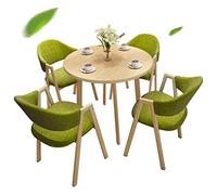 KG7HQRP Negotiate combinazione tavolo e sedia semplice e moderno tavolo rotondo e sedia? Tavolo piccolo + 4 sedie balcone (colore: verde)