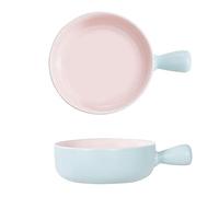 KG7HQRP Piatti in ceramica ciotola per noodle istantanei per uso domestico creativo manico ciotola cottura colazione da forno da forno ciotola insalata di frutta (colore: D) (A)