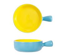 KG7HQRP Piatti in ceramica istantaneo ciotola per noodle per uso domestico creativo manico ciotola cottura colazione da forno da forno ciotola insalata di frutta (colore: D) (B)