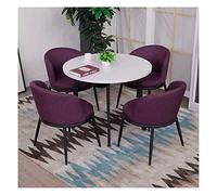 KG7HQRP Piccolo tavolo rotondo tavolo e sedia set nordico semplice casual casa tavolo da pranzo in legno set 5 pezzi ufficio tempo libero soggiorno (colore: blu) (viola)