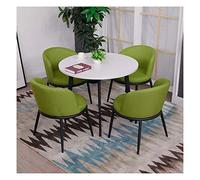 KG7HQRP Piccolo tavolo rotondo tavolo e sedia set nordico semplice casual casa tavolo da pranzo in legno set 5 pezzi ufficio tempo libero soggiorno (colore: blu) (verde)