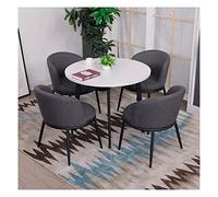 KG7HQRP Piccolo tavolo rotondo tavolo e sedia set nordico semplice casual casa tavolo da pranzo in legno set 5 pezzi ufficio tempo libero soggiorno (colore: blu) (grigio scuro)