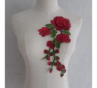 KG7HQRP Pizzo floreale ricamato scollatura collo vestiti trim applique cucito abbellimenti finiture abbigliamento (colore: rosso taglia: taglia unica) (rosso taglia unica) (rosso taglia unica)
