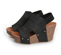KG7HQRP Sandali con zeppa con plateau e tacco alto 9 cm tacco alto bocca di pesce retrò scarpe da donna sandali con plateau (colore: bianco crema, taglia: 38 codice) (codice D 37)