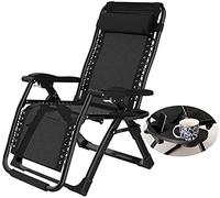 KG7HQRP Sedia a sdraio pieghevole Zero con porta tazza e porta telefono, lettino da giardino reclinabile, perfetto per casa, patio, vacanze, spiaggia, supporto 200 kg