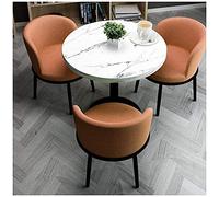 KG7HQRP Semplice e moderno piccolo tavolo rotondo reception business negoziazione tavolo e sedie negozio ufficio sala riunioni lounge dinette (colore: arancione)