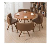 KG7HQRP Semplice negoziazione tavolo e sedia combinazione negoziazione piccolo tavolo rotondo ufficio reception salotto tempo libero tavolo e sedia set (colore: bianco) (marrone stile due)