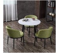 KG7HQRP Semplice set tavolo e sedie per soggiorno cucina tavolo da pranzo ufficio negoziazione aziendale reception tavolo e sedia combinazione (colore: lino/blu) (lino/verde (3 sedie)