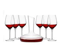 KG7HQRP Set decanter per whisky da 1,4 l, per liquori, scotch, bourbon, vino rosso, include 6 bicchieri da whisky