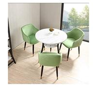 KG7HQRP Set di 3 tavolo e sedie per ufficio, reception, negoziazione, caffetteria, negozio di tè, ristorante occidentale, creativo, tempo libero, tavolo rotondo soggiorno (colore: azzurro cielo
