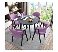 KG7HQRP Set di 4 tavoli da pranzo e sedie da tavolo da pranzo e sedie da tavolo moderno minimalista per soggiorno cucina display tavolo rotondo in legno (colore: verde) (viola)