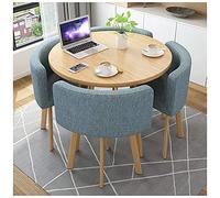 KG7HQRP Set di 4 tavolo da pranzo e sedie per reception e negoziati, per bar, biblioteca, ufficio, salone di bellezza, tavolo per il tempo libero (colore: verde) (azzurro)