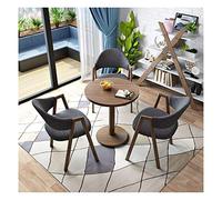KG7HQRP Set di 4 tavolo e sedie per casa, cucina, tempo libero, tavolo da 60 cm, tavolo rotondo, balcone, terrazza, soggiorno (colore: blu) (grigio scuro)