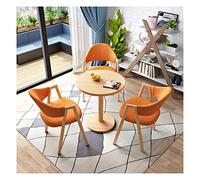 KG7HQRP Set di 4 tavolo e sedie per casa, cucina, tempo libero, tavolo da 60 cm, tavolo rotondo, balcone, terrazza, soggiorno (colore: blu) (arancione)