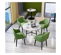 KG7HQRP Set di 5 tavolo da pranzo e sedie, tavolo rotondo da balcone, tavolo rotondo in marmo, sala d'accoglienza per hotel, salotto, tavolo e sedia nordico (colore: blu) (verde)