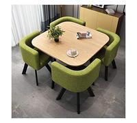 KG7HQRP Set di 5 tavolo e sedie per soggiorno, tavolo da pranzo, ufficio, reception, tempo libero, stile semplice e moderno, per bar, pasticceria, lounge, 80 cm (tavolo quadrato verde)