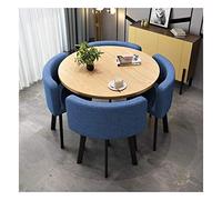 KG7HQRP Set di 5 tavolo e sedie per soggiorno, tavolo da pranzo, ufficio, reception, tempo libero, stile semplice e moderno, per bar, pasticceria, lounge, 80 cm (tavolo rotondo blu)