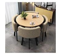 KG7HQRP Set di 5 tavolo e sedie per soggiorno, tavolo da pranzo, ufficio, reception, tempo libero, stile semplice e moderno, per caffetteria, pasticceria, lounge, 80 cm (tavolo rotondo kaki)