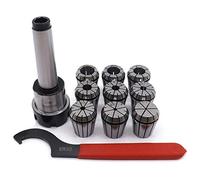 KG7HQRP Set di 9 pinze a molla Er32 da 2/4/6/8/10/12/16/18/20 mm + 1 mandrino per pinza Mt3 M12 Er32 Morse Taper Holder Pinza Set di utensili elettrici Mandrino per trapano