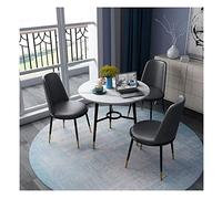 KG7HQRP Set di tavolino da caffè e sedie, tavolo da pranzo rotondo da cucina, tavolo da pranzo rotondo per ufficio, casual, semplice, reception commerciale (colore: grigio scuro)
