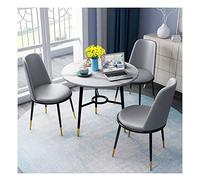 KG7HQRP Set di tavolino e sedie creativo per soggiorno, cucina, tavolo da pranzo rotondo, ufficio, casual, semplice, reception commerciale (colore: grigio chiaro)