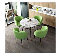 KG7HQRP Set di tavolino e sedie in stile nordico moderno minimalista tavolo da pranzo rotondo 80 cm hotel balcone caffetteria ufficio reception esposizione casa (colore: blu) (verde)