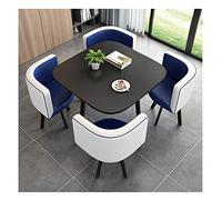 KG7HQRP Set di tavolo da pranzo e sedie dal design moderno, 4 mobili da cucina, soggiorno, appartamento, camera da letto, studio, display creativo, tavolo rotondo (colore: bianco + rosso) (bianco +