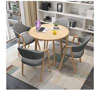 KG7HQRP Set moderno tavolo e sedie in legno tavolo da pranzo design semplice tavolo per il tempo libero balcone soggiorno cucina camera da letto (colore: verde Dimensioni: 90 cm/35,4 pollici) (grigio