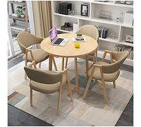 KG7HQRP Set moderno tavolo e sedie in legno tavolo da pranzo design semplice tavolo per il tempo libero balcone soggiorno cucina camera da letto (colore: verde Dimensioni: 90 cm/35,4 pollici) (Kaki 90