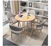 KG7HQRP Set moderno tavolo e sedie in legno tavolo da pranzo design semplice tavolo per il tempo libero balcone soggiorno cucina camera da letto (colore: verde Dimensioni: 90 cm/35,4 pollici) (grigio